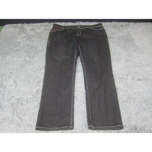 Kamikaze Jeans Womens 24 Black Dark Wash Straight Leg Stretch Denim Mid Rise